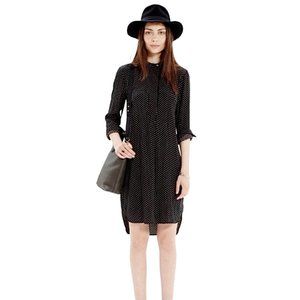 Madewell Black Polka Dot Tunic Shirtdress